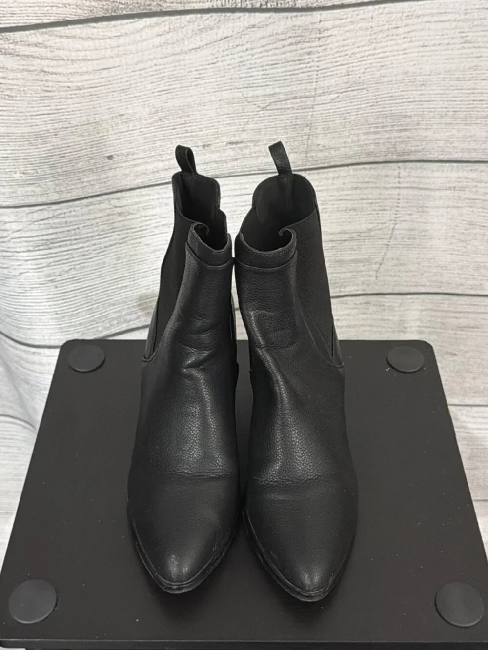 Matt & Nat Vegan Black Ankle Boots With Block Heel Size 38